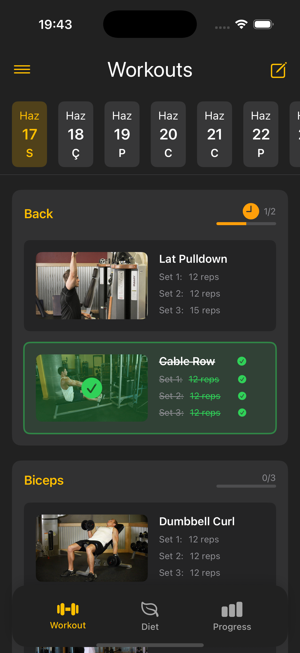 Workout Tracking